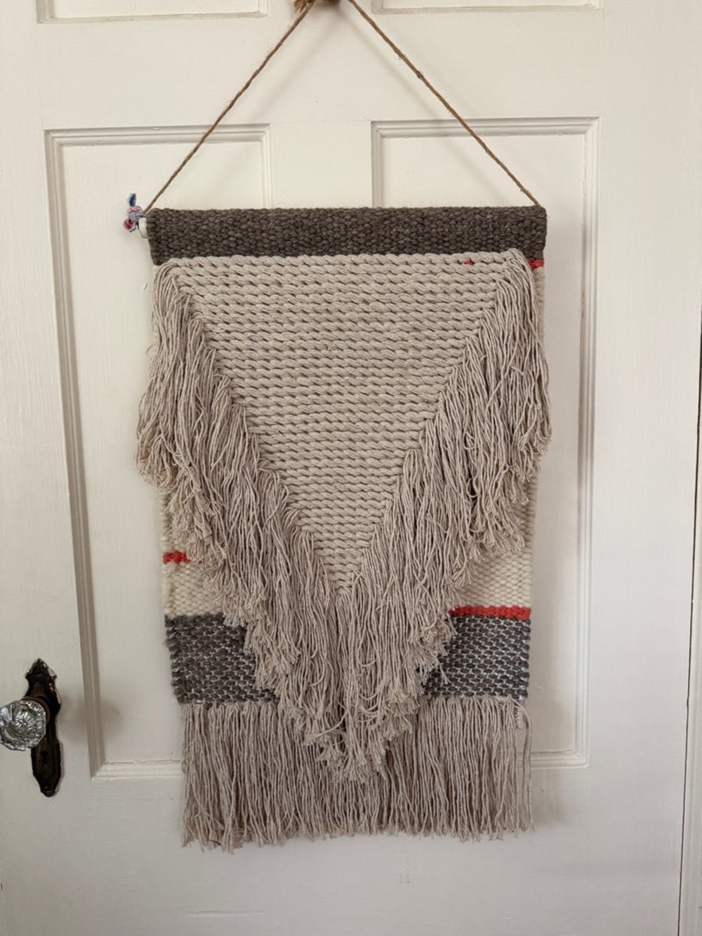 Nate Berkus macrame Beige and taupe coral Fringe Wall Hanging